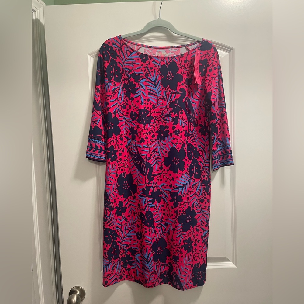 NWT🌴Lilly Pulitzer Braedyn UPF 50+ dress size XS in Heron My Own Engineere